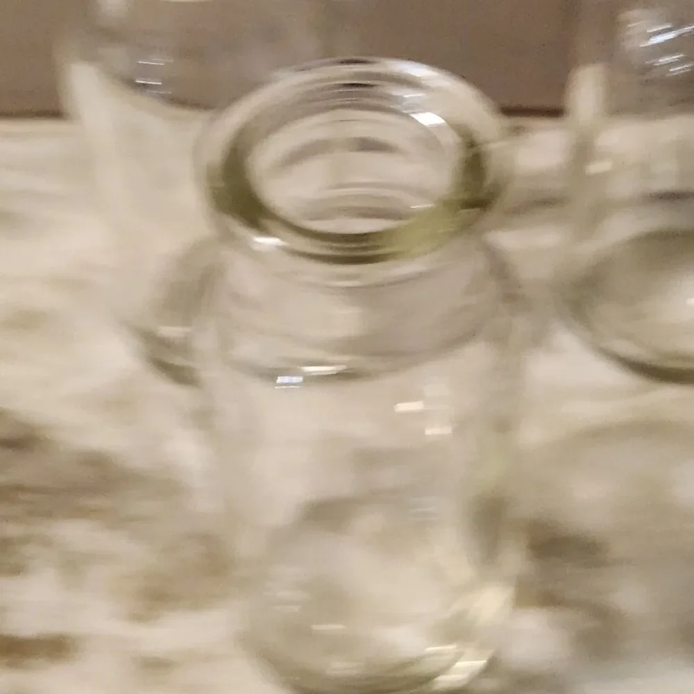 Vintage Made in Japan Glass Bottle Spice Jar Apothecary Clear Lot of 3 Stoppers